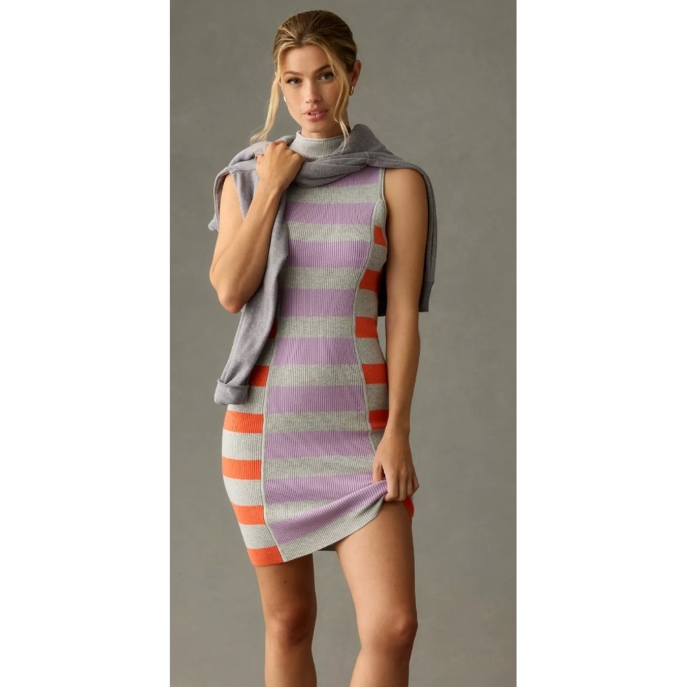 Daily Practice Anthropologie Women's Sleeveless Mock-Neck Sweater Dress Medium